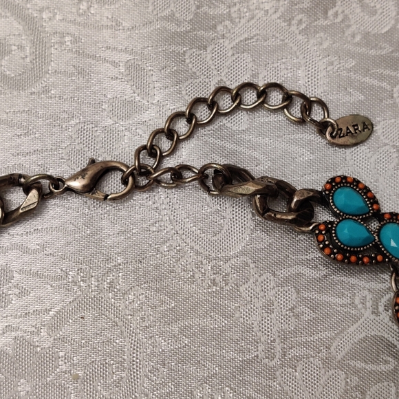 Stunning Turquoise and Coral Glass Statement Necklace Rare - Picture 11 of 15